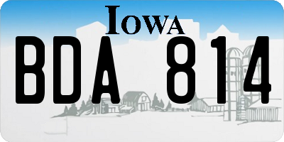 IA license plate BDA814