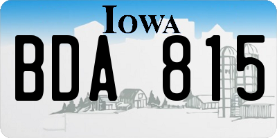 IA license plate BDA815