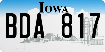 IA license plate BDA817