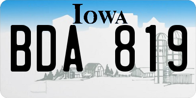 IA license plate BDA819