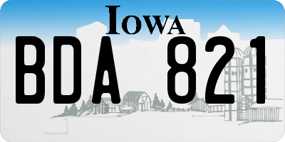 IA license plate BDA821