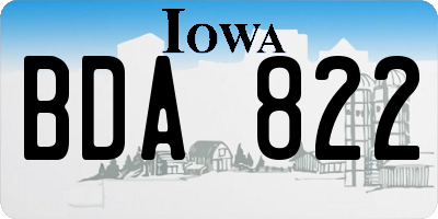 IA license plate BDA822