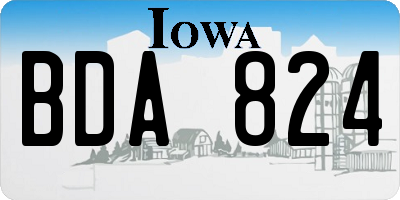 IA license plate BDA824
