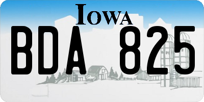 IA license plate BDA825