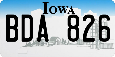 IA license plate BDA826