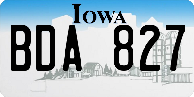 IA license plate BDA827