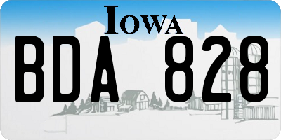 IA license plate BDA828