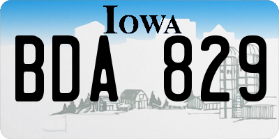 IA license plate BDA829