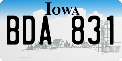 IA license plate BDA831