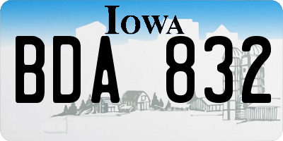 IA license plate BDA832