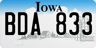 IA license plate BDA833