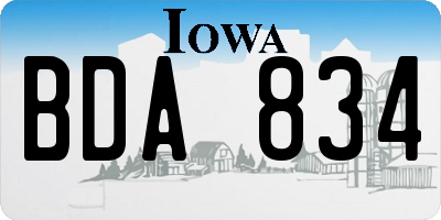 IA license plate BDA834