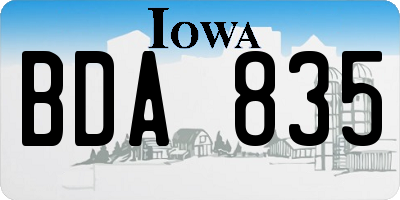 IA license plate BDA835