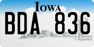 IA license plate BDA836