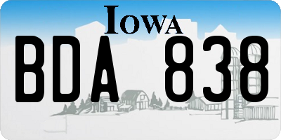 IA license plate BDA838
