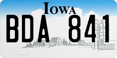 IA license plate BDA841