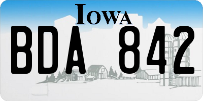 IA license plate BDA842