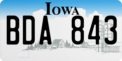 IA license plate BDA843