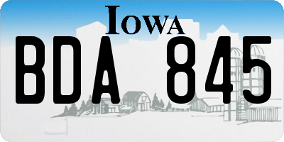 IA license plate BDA845