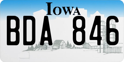 IA license plate BDA846