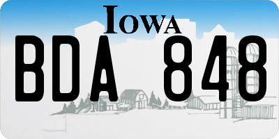 IA license plate BDA848