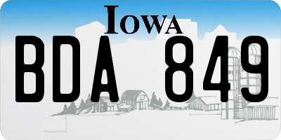 IA license plate BDA849