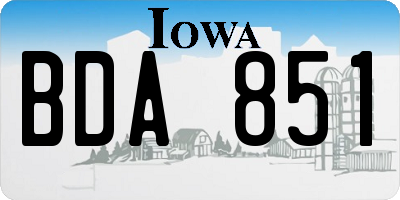 IA license plate BDA851