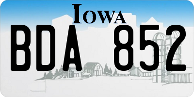 IA license plate BDA852