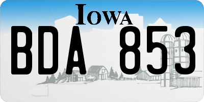 IA license plate BDA853