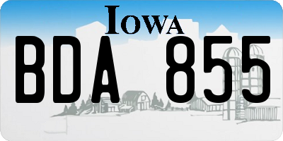 IA license plate BDA855
