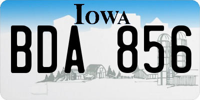 IA license plate BDA856