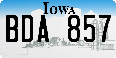 IA license plate BDA857
