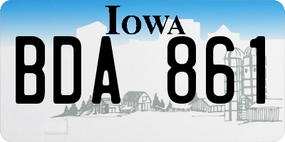 IA license plate BDA861