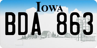 IA license plate BDA863