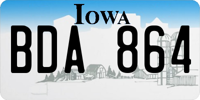 IA license plate BDA864
