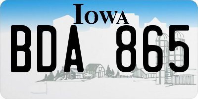 IA license plate BDA865