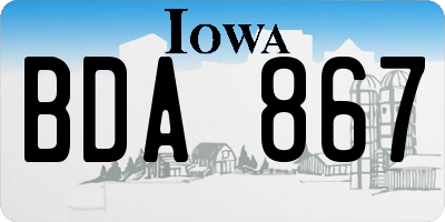 IA license plate BDA867