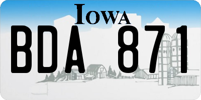 IA license plate BDA871