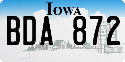 IA license plate BDA872