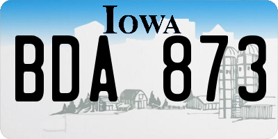 IA license plate BDA873