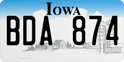 IA license plate BDA874