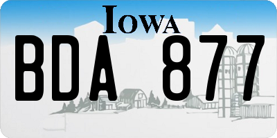 IA license plate BDA877
