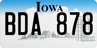 IA license plate BDA878