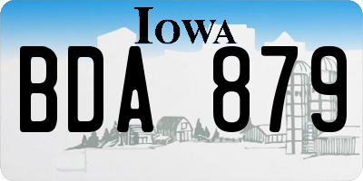 IA license plate BDA879