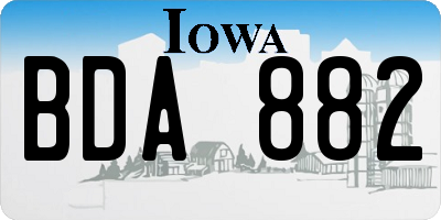 IA license plate BDA882