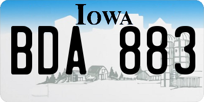 IA license plate BDA883