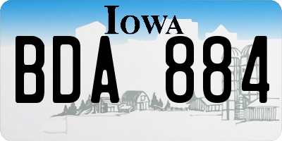 IA license plate BDA884