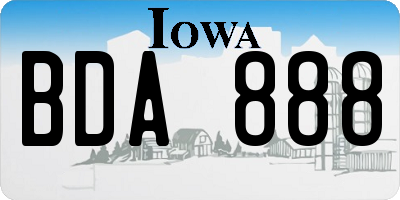 IA license plate BDA888