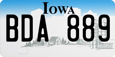 IA license plate BDA889