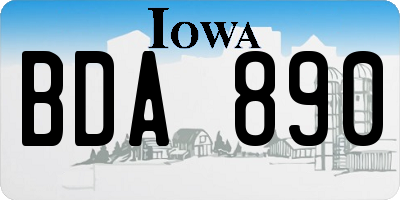 IA license plate BDA890